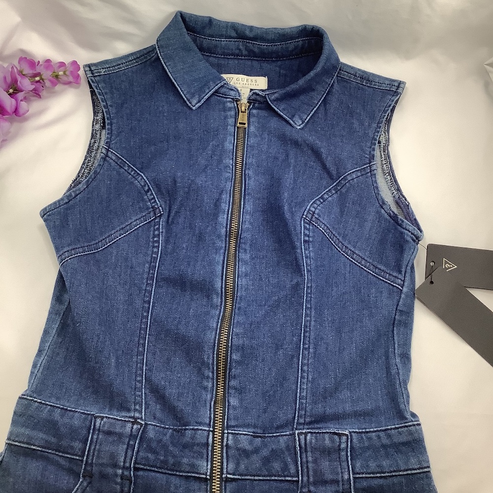 NWT Guess Jessie Utility Fitted Denim Jumpsuit 6 - Picture 13 of 14